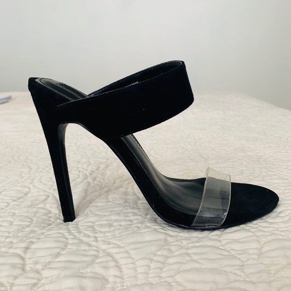 black transparent heels